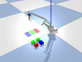 Animated GIF of UArm successfully sorting boxes