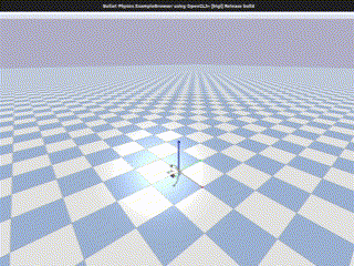 Animated GIF of UArm successfully sorting boxes in a PyBullet window